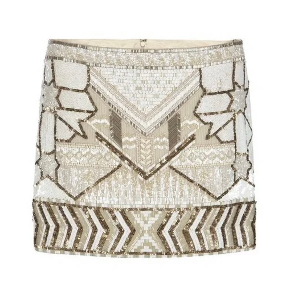 AllSaints Spitalfields Hand Embellished Mini Skirt - Size 6